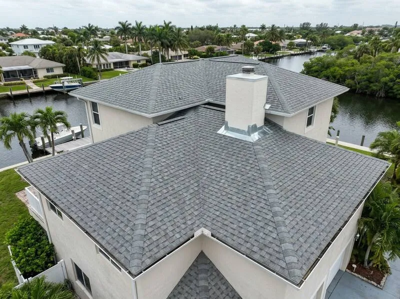 Aventura waterfront home roof before and after leak repair and flashing replacement