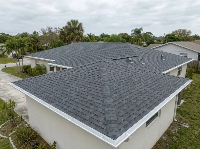 Kendall home roof before and after architectural shingle replacement