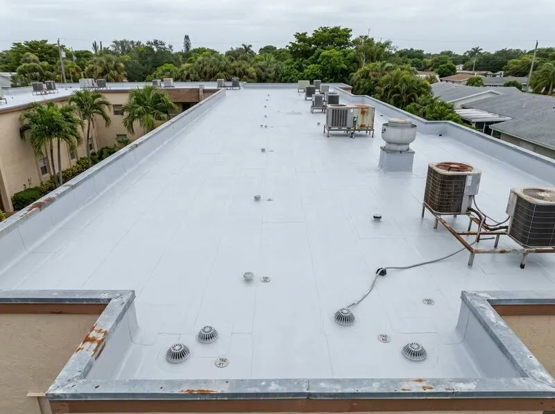 Miami Beach condo roof during inspection and after maintenance recommendations were applied