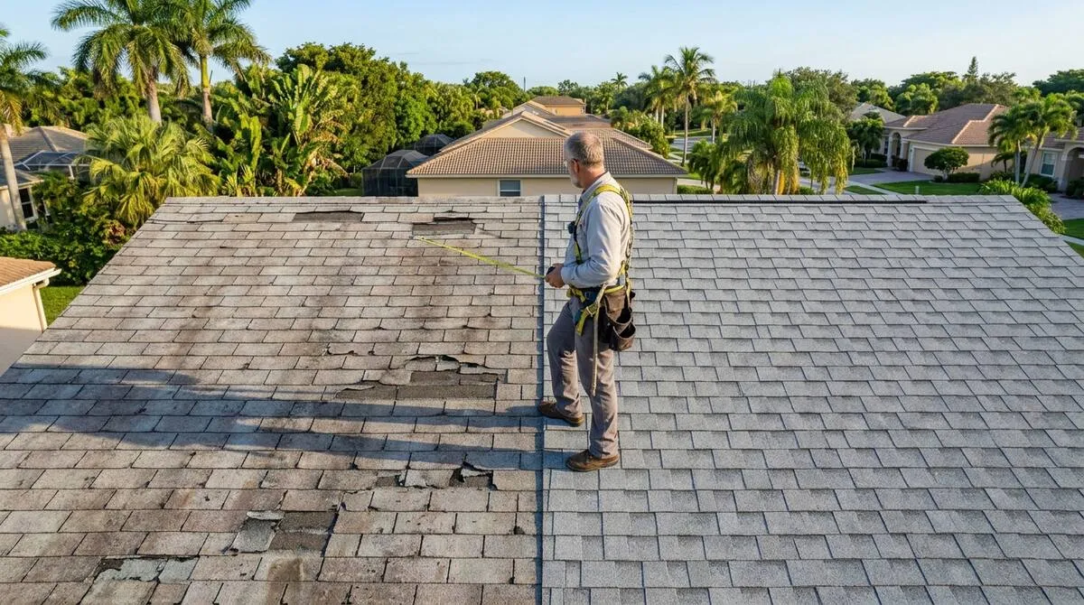 Roof being evaluated for repair versus full replacement